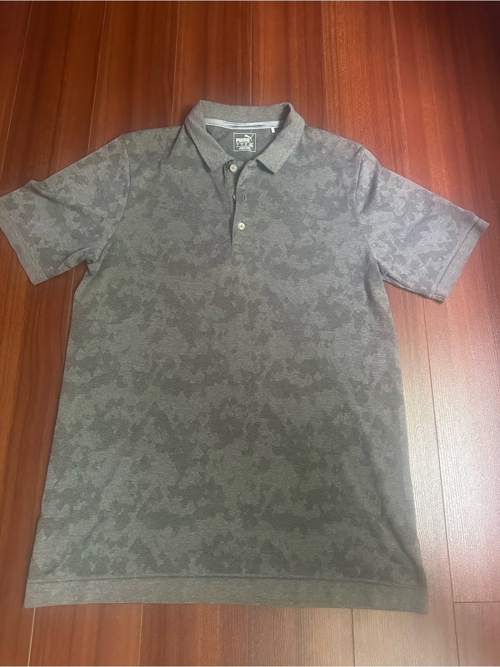 Puma Men's Dark Grey Camouflage Polo